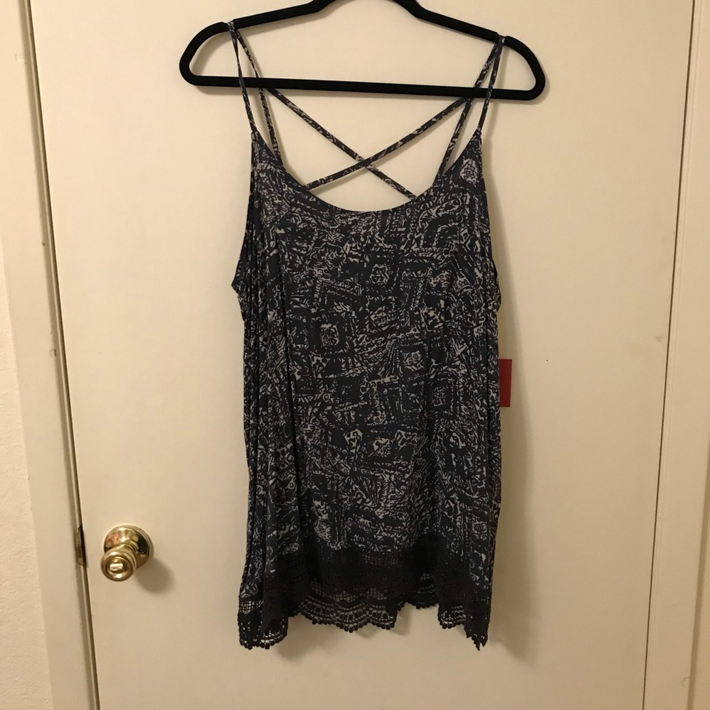 Blue/cream tank top